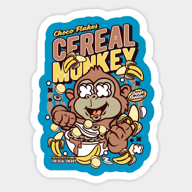 Cereal Monkey Sticker by Asocool